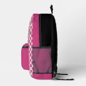 市松模様にハート プリントバックパック (右)