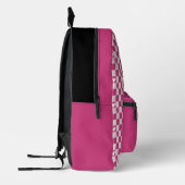 市松模様にハート プリントバックパック (左)