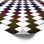 市松模様にハート ポスター (角)