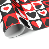 市松模様にハート ラッピングペーパー (ロールコーナー)