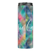 市松模様にハーレキン淡い色のレインボー タンブラー (裏面)