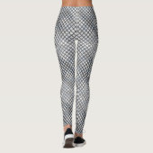 市松模様にパターン対角線グレー02.wオフホワイトBG レギンス (裏面)