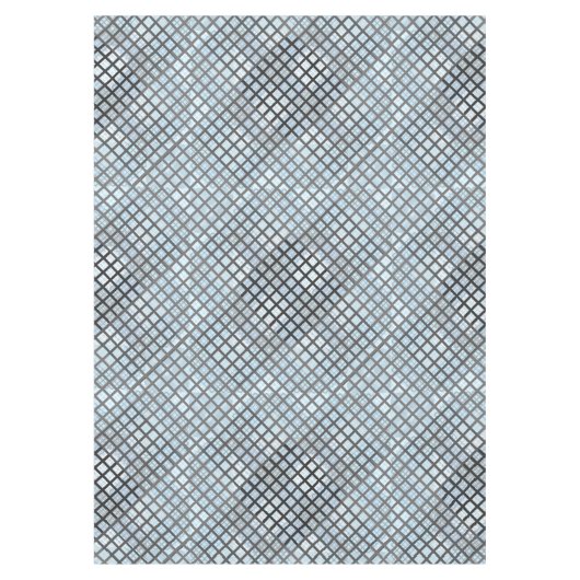 市松模様にパターン対角線グレー02.w青BG テーブルクロス (正面)