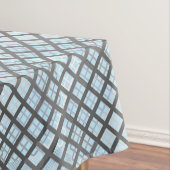 市松模様にパターン対角線グレー02.w青BG テーブルクロス (インサイチュ)
