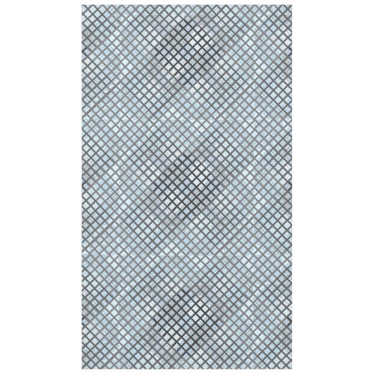 市松模様にパターン対角線グレー02.w青BG テーブルクロス (正面)