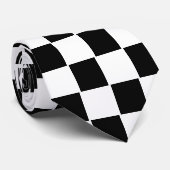 市松模様にパターン(白黒) ネクタイ (ロール)