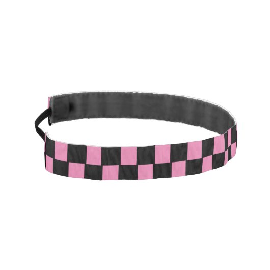 市松模様にピックと黒の模様 アスレチックヘッドバンド (左)