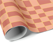 市松模様にピック赤市松模様に四角模様 ラッピングペーパー (ロールコーナー)