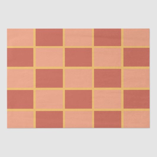 市松模様にピック赤市松模様に四角模様 薄葉紙 (正面)