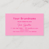 市松模様にピンクと白とモノグラムモダン 名刺 (裏面)