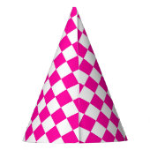 市松模様にピンクと白 パーティーハット (裏面)