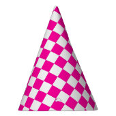 市松模様にピンクと白 パーティーハット (右)