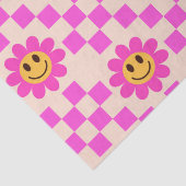 市松模様にピンクの微笑み花 薄葉紙 (詳細)