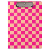 市松模様にピーチホットピンク クリップボード (正面)