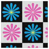 市松模様にフローラ抽象芸術 ファブリック (クローズアップ)