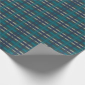 市松模様にプライドブルーグリーンパープルとターコイズ ラッピングペーパー (角)