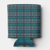 市松模様にプライドブルーグリーンパープルとターコイズ 缶クーラー (裏面)