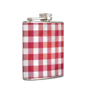 市松模様にプリ赤と白 フラスク (右)