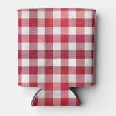 市松模様にプリ赤と白 缶クーラー (正面)