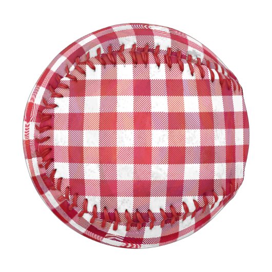 市松模様にプリ赤と白 野球ボール (正面左)