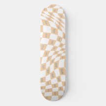 市松模様にベージュとグレーモダンレトロ