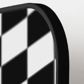 市松模様にマソニックフリーメゾンズスクエアとコンパス ピックルボールラケット (左詳細)