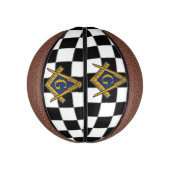 市松模様にマソニックフリーメゾンズスクエアとコンパス ミニバスケットボール (縦)