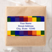 市松模様にレインボー ラベル (インサイチュ)