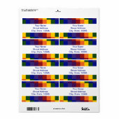 市松模様にレインボー ラベル (フルシート)