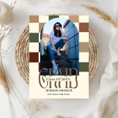 市松模様にレトログラード'25 Arch写真卒業 招待状