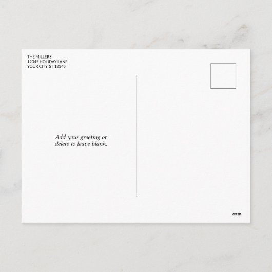 市松模様にレトロファミリーアーチ写真 シーズンポストカード (裏面)