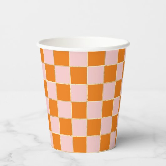 市松模様にレトロ 紙コップ (裏面)