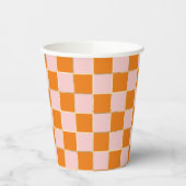 市松模様にレトロ 紙コップ (左)