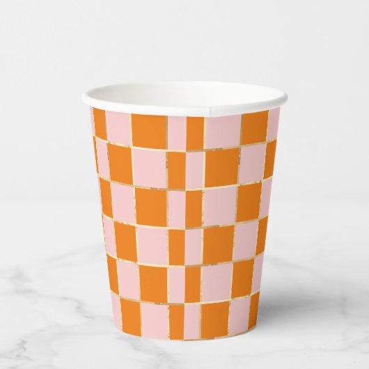 市松模様にレトロ 紙コップ (右)