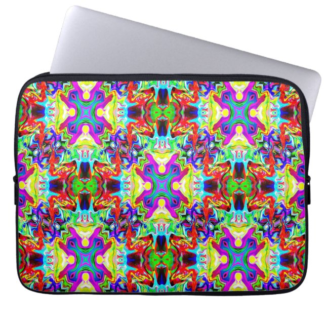 市松模様に中国の..... ラップトップスリーブ (正面)