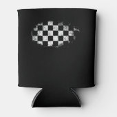 市松模様に市松模様に白黒 缶クーラー (正面)