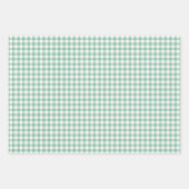 市松模様に市松模様に青市松模様に緑 ラッピングペーパーシート (正面)