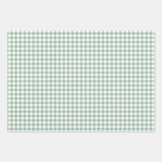 市松模様に市松模様に青市松模様に緑 ラッピングペーパーシート (正面)