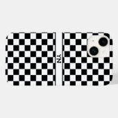 市松模様に市松模様に黒と白のイニシャル名 Case-Mate iPhoneケース (裏面 (横))