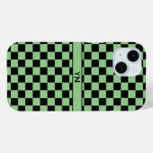 市松模様に市松模様に黒と緑のイニシャル名 Case-Mate iPhoneケース (裏面 (横))