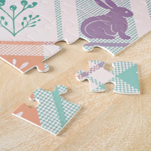 市松模様に復活祭 ジグソーパズル (側面)