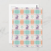 市松模様に復活祭 ポストカード (正面/裏面)