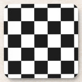 市松模様に懸命デザイン コースター (正面)