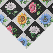 市松模様に数々の色ひまわりフローラデザイン 薄葉紙 (詳細)