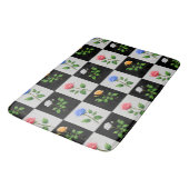 市松模様に数々の色バラフローラデザイン バスマット (アングル)