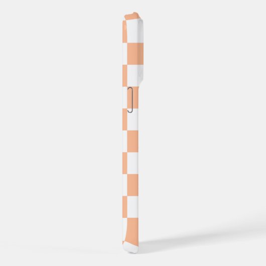 市松模様に方白桃 iPhoneケース (右側面)