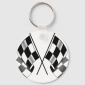 市松模様に旗 キーホルダー (正面)