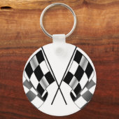 市松模様に旗 キーホルダー (正面)
