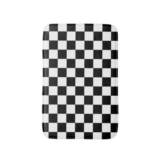 市松模様に旗 バスマット (正面縦)