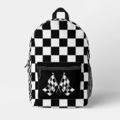 市松模様に旗 プリントバックパック (正面)